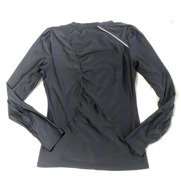 ATHLETA GRAY SPANDEX LONGSLEEVED‎ RUCHED SIDE SZ S - Picture 9 of 9